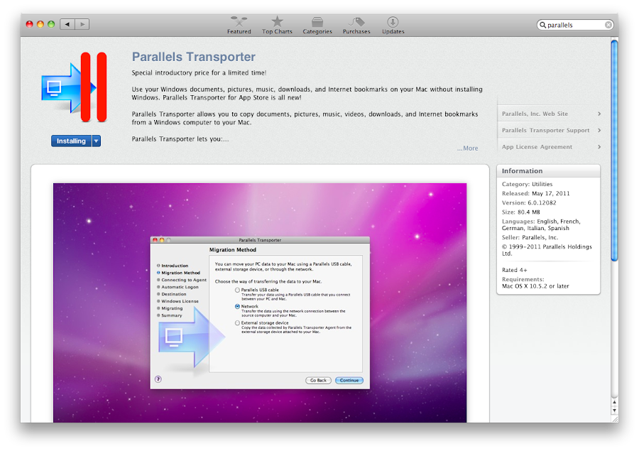parallels for mac app store
